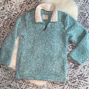 Copper Key Sherpa 1/4 teddy pullover. Size 16
